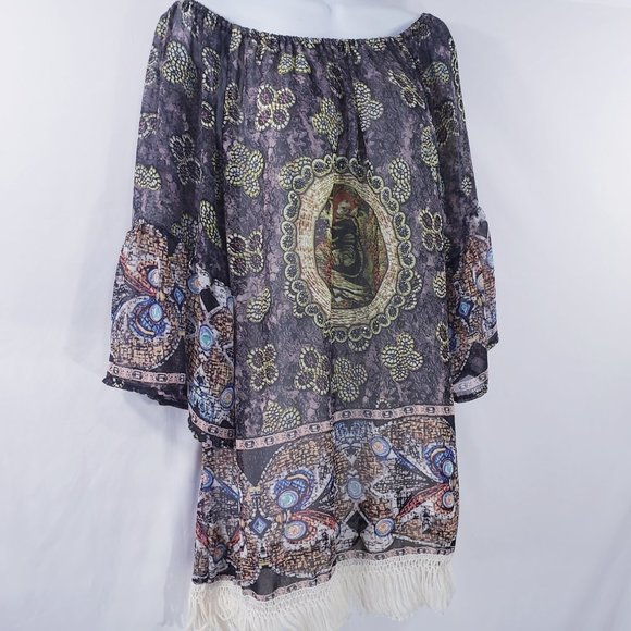 Urban‎ Mangoz Womens Tunic Dress Aztec Flowy Roman - Picture 3 of 8
